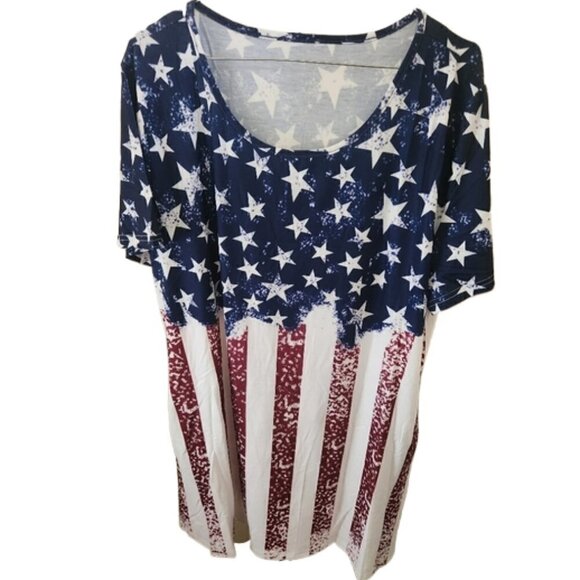 Floyu Patriotic Short Sleeve Top - Picture 2 of 5